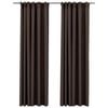 vidaXL Zatemňovacie z&aacute;vesy, ľanov&yacute; vzhľad, h&aacute;čiky 2ks, hned&eacute; 140x225cm