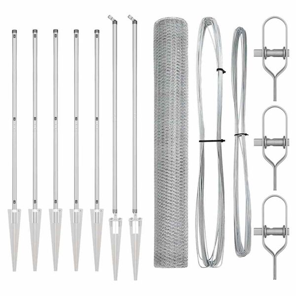 vidaXL Stĺp na plot. Strieborn&aacute; 10 x 1,4 m (13 mm pletivo) Oceľ