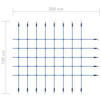 vidaXL Sieť na lezenie 200x150 cm modrá