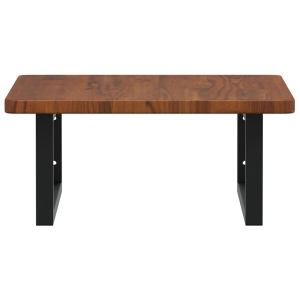 vidaXL Polica pod um&yacute;vadlo, n&aacute;stenn&aacute;, oceľ a dubov&yacute; mas&iacute;v