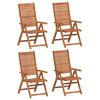 vidaXL Skladacie polohovacie kresl&aacute; 4 ks 56x72x107 cm mas&iacute;vne ak&aacute;ciov&eacute; drevo