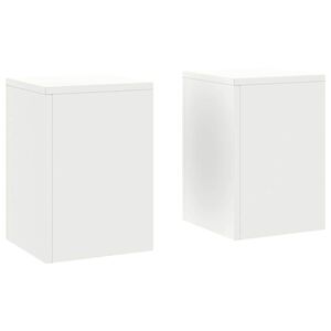 vidaXL Stojan na rastliny 2 pcs Biela 24 x 24 x 35 cm Oceľ