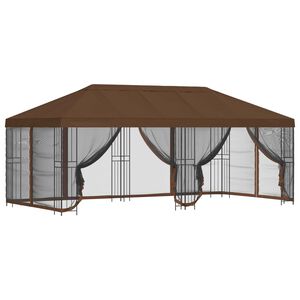 vidaXL Alt&aacute;nok so stenami 6 x 3 m Hned&aacute; Polyester a oceľ 190 gsm