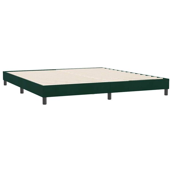vidaXL Box Spring Posteľ bez matraca Tmavo zelen&aacute; 180x220 cm Zamat