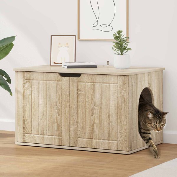 vidaXL Mačka Dom Sonoma 85 x 55 x 50,5 cm Kompozitn&eacute; drevo