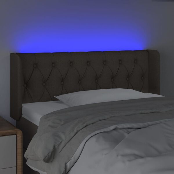 vidaXL Čelo postele s LED sivohned&eacute; 93x16x78/88 cm l&aacute;tka
