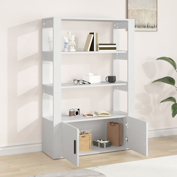 vidaXL Komoda biela 80x30x119,5 cm spracované drevo