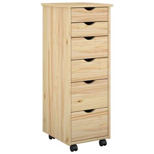 vidaXL Kolieskov&aacute; skriňa 34 x 39 x 93,5 cm Mas&iacute;vne borovicov&eacute; drevo