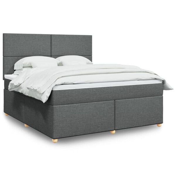 vidaXL Boxspring posteľ s matracom tmavosiv&aacute; 180x200 cm l&aacute;tka
