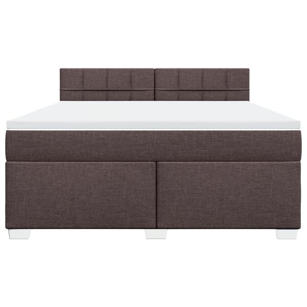 vidaXL Boxspring posteľ s matracom tmavohned&aacute; 180x200 cm l&aacute;tka