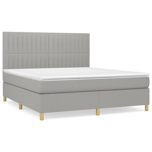 vidaXL Boxspring posteľ s matracom svetlosiv&aacute; 100x200 cm l&aacute;tka