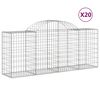 vidaXL Obl&uacute;kov&eacute; gabionov&eacute; ko&scaron;e 20 ks 200x50x80/100 cm pozink. železo