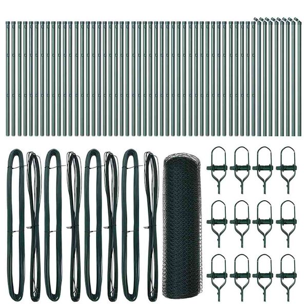 vidaXL Stĺp na plot. Zelená 100 x 0,8 m (13 mm sieťovina) Ocel a PVC