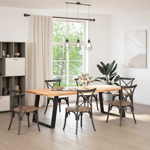 vidaXL Nohy k jedálenskému stolu v tvare U, 2 ks, čierne, 100 x (72-73) cm, oceľové