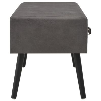 vidaXL Konferenčný stolík, sivý 80x40x46 cm, umelá koža