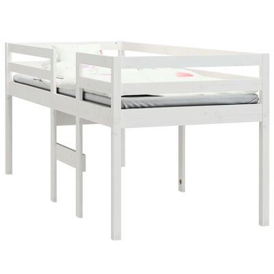 vidaXL Vysoká posteľ biela 90x200 cm borovicový masív