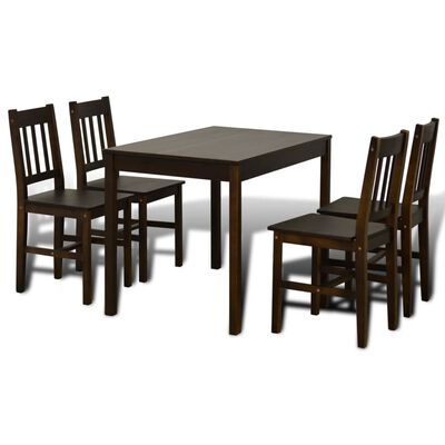 Drevený jedálenský stôl so 4 stoličkami, hnedý