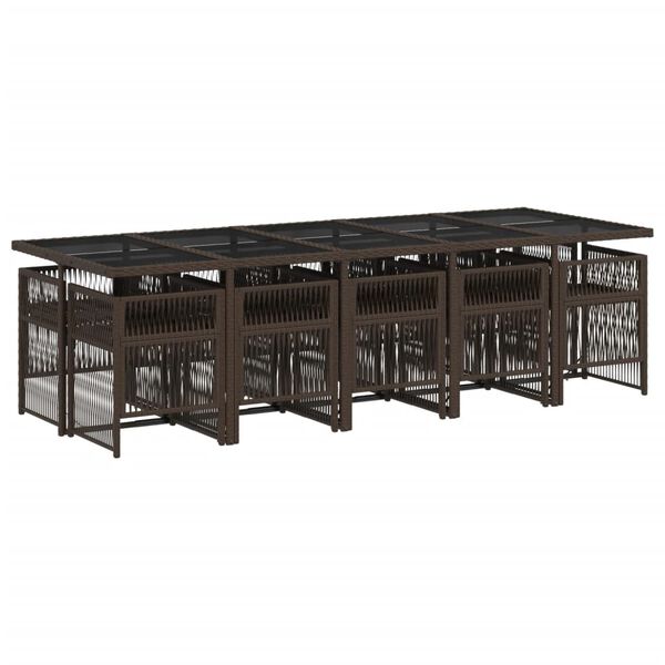 vidaXL 11-dielna z&aacute;hradn&aacute; sedacia s&uacute;prava a vank&uacute;&scaron;e hned&aacute; polyratan