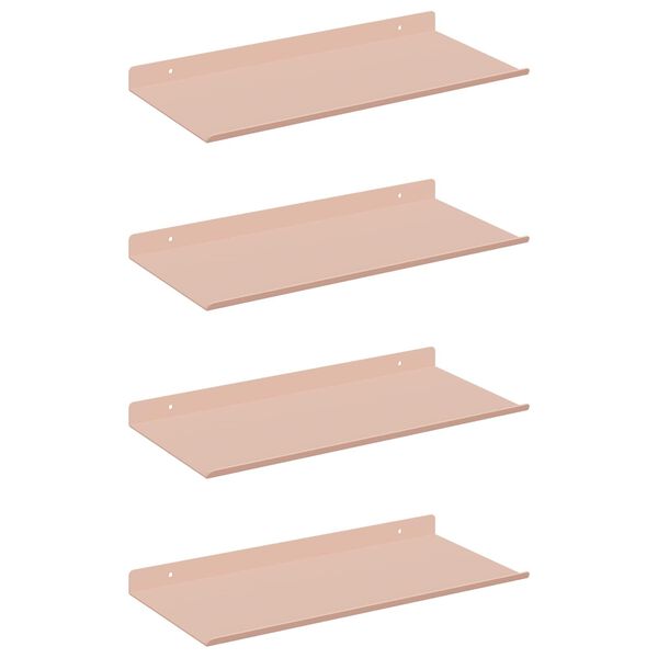 vidaXL Z&aacute;vesn&aacute; polica N&aacute;stenn&yacute; 4 pcs Ružov&aacute; 40 x 18 x 2,5 cm Oceľ
