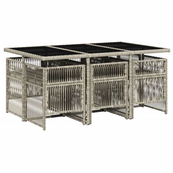 vidaXL 7-dielna z&aacute;hradn&aacute; jed&aacute;lensk&aacute; sada vank&uacute;&scaron;e bledosiv&aacute; polyratan