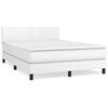 vidaXL Boxspring posteľ s matracom biela 140x200 cm umel&aacute; koža