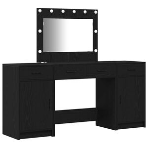 vidaXL Toaletn&yacute; stol&iacute;k 3 ks Čierna 78,5 x 41 x 135 cm Kompozitn&eacute; drevo