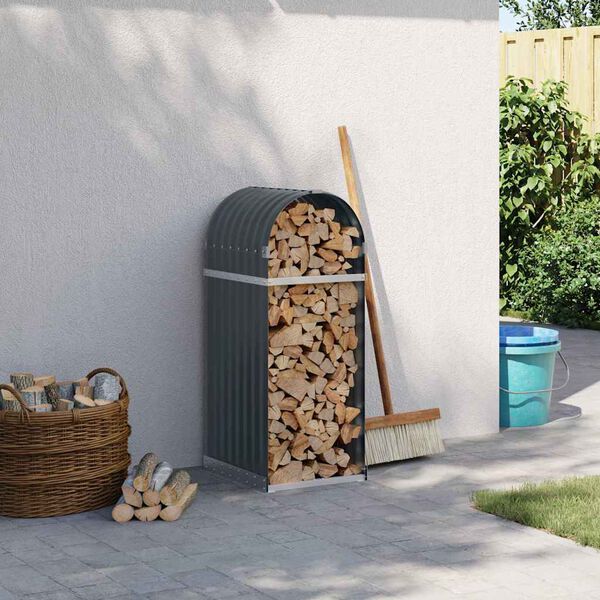 vidaXL Držiak na drevo antracitov&yacute; 40x45x100 cm pozinkovan&aacute; oceľ