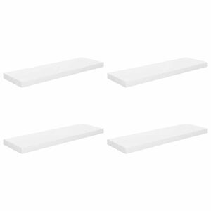 vidaXL Pl&aacute;vaj&uacute;ce n&aacute;stenn&eacute; police 4 ks, leskl&eacute; biele 80x23,5x3,8cm, MDF
