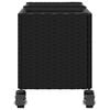 vidaXL Kvetin&aacute;č s kolieskami 3 n&aacute;doby čierny 107x32x38 cm polyratan