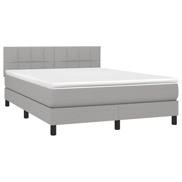 vidaXL Boxspring posteľ s matracom bledosiv&yacute; 140x190 cm l&aacute;tka