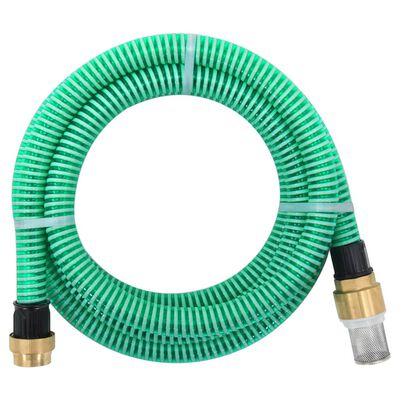 vidaXL Odsávacia hadica s mosadznými spojkami, zelená 1,1" 4 m, PVC