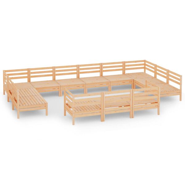 vidaXL 13-dielna z&aacute;hradn&aacute; sedacia s&uacute;prava, borovicov&yacute; mas&iacute;v