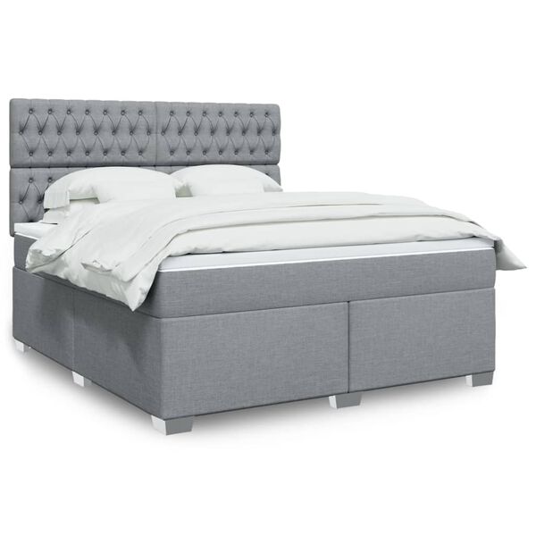 vidaXL Boxspring posteľ s matracom bledosiv&aacute; 180x200 cm l&aacute;tka