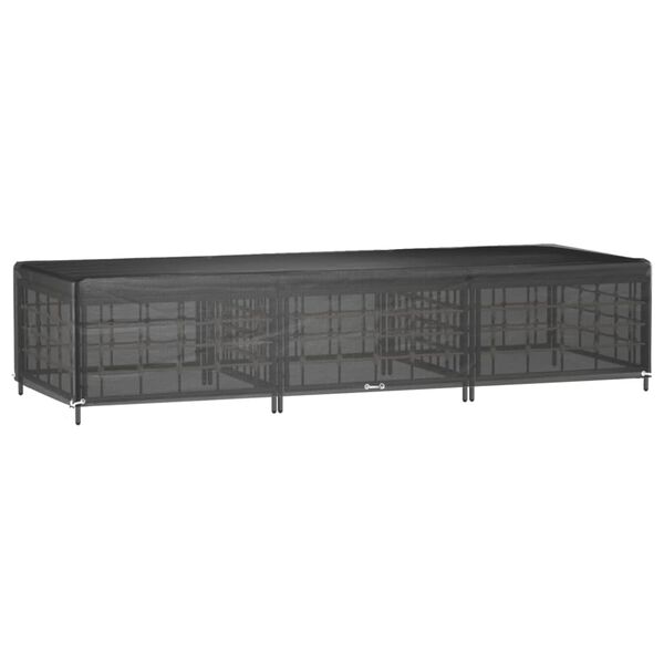 vidaXL Kryt na lehátko 12 očiek 205x75x40 cm polyetylén