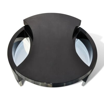 vidaXL Konferenčný stolík, nastaviteľný tvar, vysoký lesk, čierny