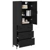 vidaXL Highboard Čierny dub 69,5 x 34 x 180 cm Kompozitné drevo