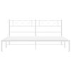 vidaXL Kovový rám postele s čelom biely 193x203 cm