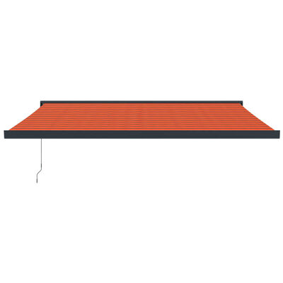 VidaXL Zaťahovacia markíza oranžová a hnedá 4x3 m látka a hliník