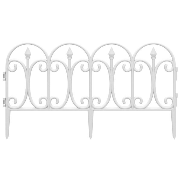 vidaXL Obruba trávnika 17 ks biela 10 m PP