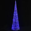 vidaXL Akrylov&eacute; dekorat&iacute;vne pyram&iacute;dov&eacute; LED svetlo kužeľ modr&eacute; 120 cm
