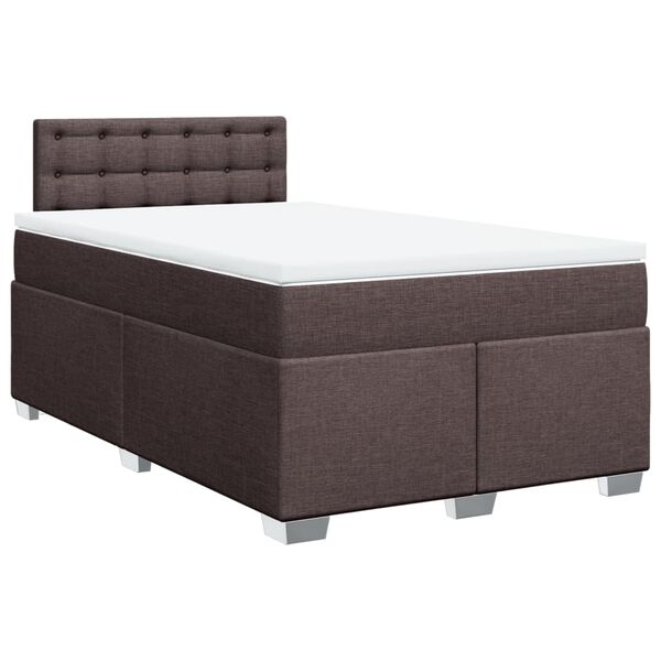 vidaXL Boxspring posteľ s matracom tmavohned&aacute; 120x200 cm l&aacute;tka