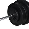 vidaXL N&aacute;stenn&aacute; posilňovacia veža s činkami barbell a dumbbell 60,5 kg
