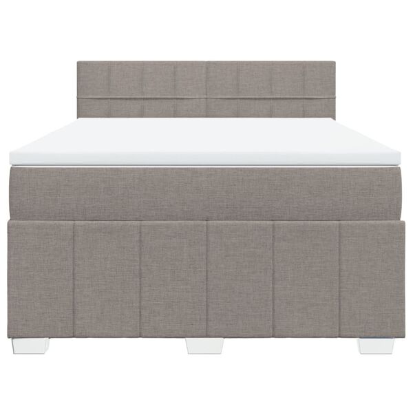 vidaXL Posteľn&yacute; r&aacute;m boxspring s matracom sivohned 140x200 cm l&aacute;tka