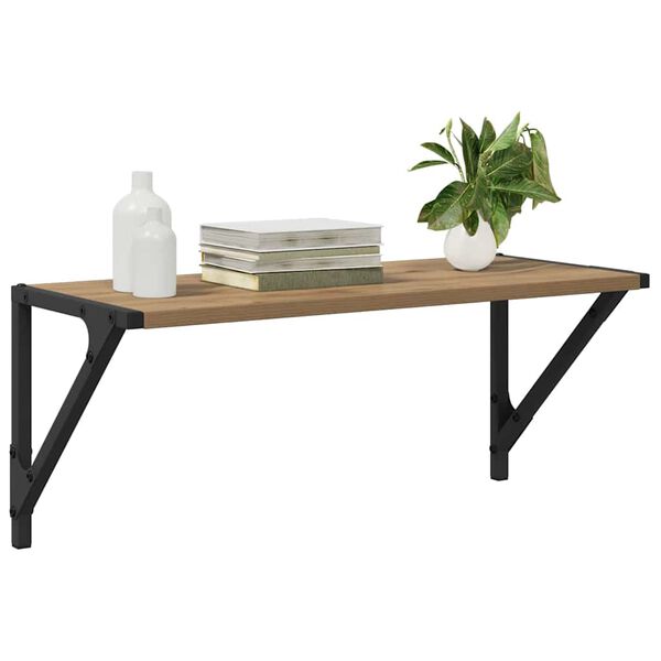 vidaXL Stenn&eacute; police s poličkou 2 pcs Remeseln&yacute; dub 60 x 25 x 25,5 cm