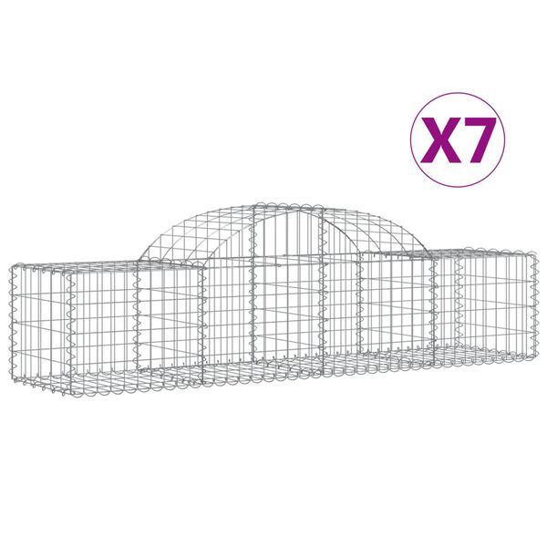 vidaXL Oblúkový gabionový kôš 7 ks 200x50x40/60 cm pozinkované železo