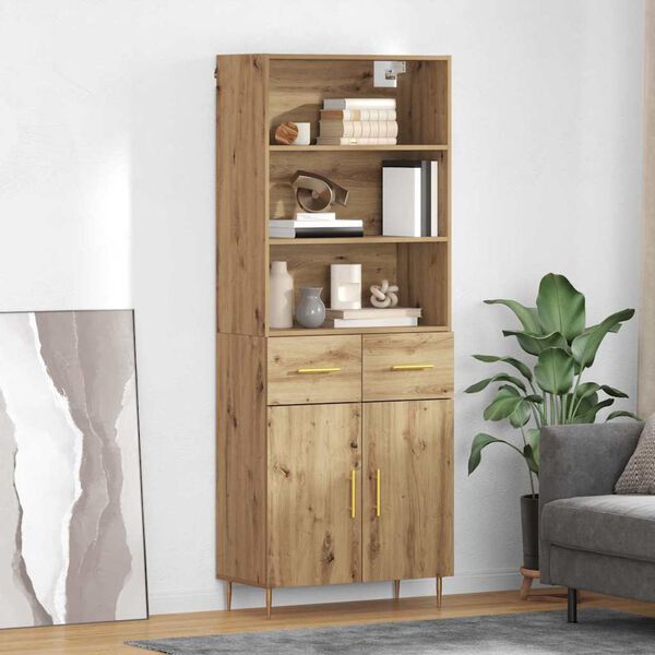 vidaXL Highboard Remeseln&yacute; dub 69,5 x 34 x 180 cm Kompozitn&eacute; drevo