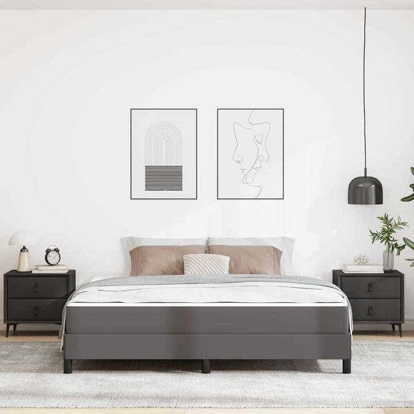 vidaXL R&aacute;m postele s matracmi Siv&aacute; 180 x 200 cm l&aacute;tka