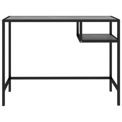vidaXL Počítačový stôl, čierny mramor 100x36x74 cm, tvrdené sklo