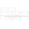vidaXL Kovový rám postele s predným a zadným čelom biely 150x200 cm