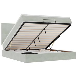 vidaXL Osmansk&yacute; r&aacute;m postele s matracmi svetlosiv&aacute; 200x200 cm zamat